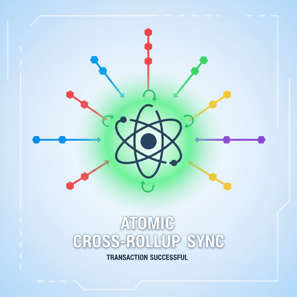 atomic cross-rollup transactions syncing multiple chains, success green glow